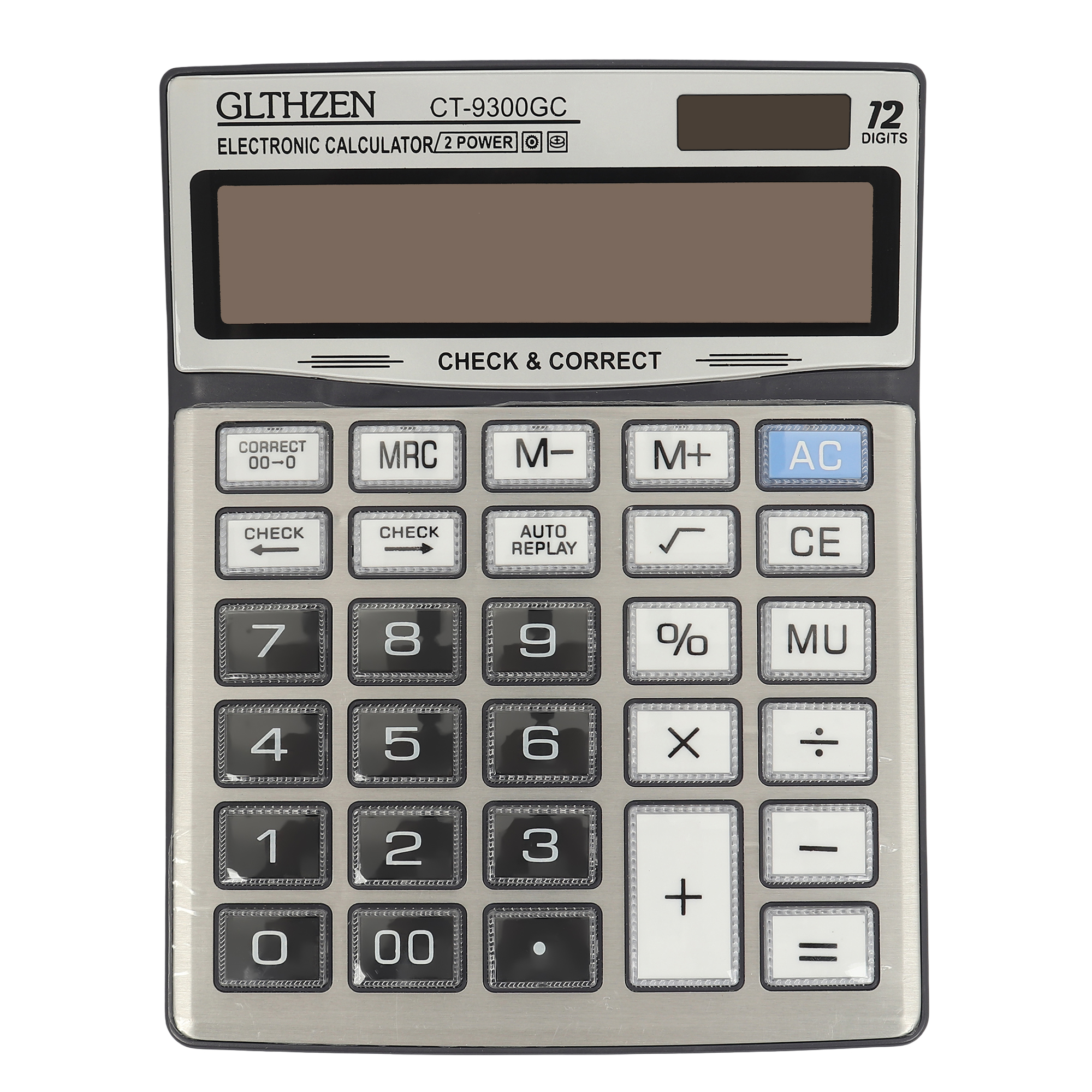 GLTHZEN CT-9300GC 12-Digit Financial Calculator | Solar & Battery Powered